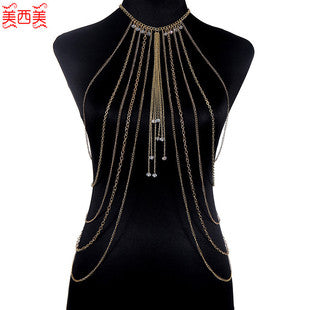 Chest Chain Body Chain White K Necklace Exaggerated