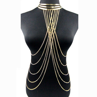 Meiximei Body Chain Jewelry Gold Lace Personalized Necklace