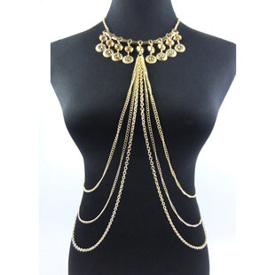 Chest Chain Body Chain White K Necklace Exaggerated