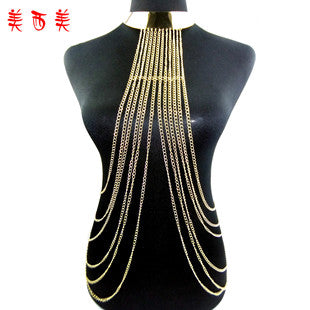 Meiximei Body Chain Jewelry Gold Lace Personalized Necklace