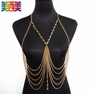Meiximei Body Chain Jewelry Gold Lace Personalized Necklace