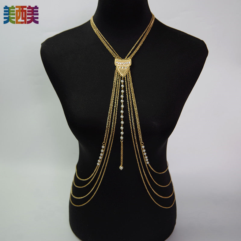 Jewelry Chest Chain Body Chain Bikini Tassel Body