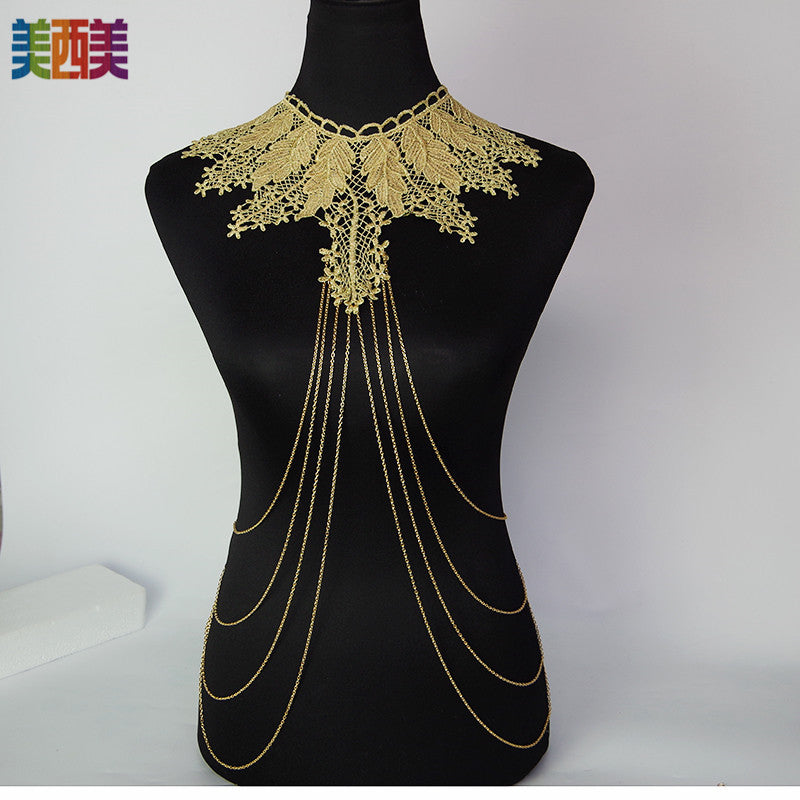 Meiximei Body Chain Jewelry Gold Lace Personalized Necklace