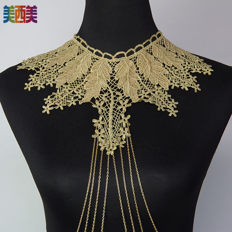 Meiximei Body Chain Jewelry Gold Lace Personalized Necklace