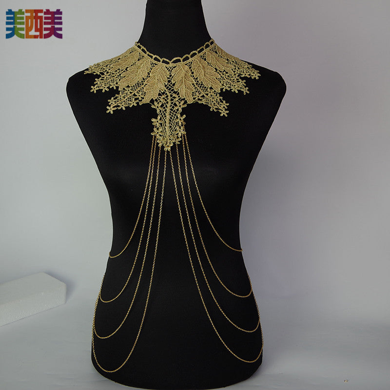 Meiximei Body Chain Jewelry Gold Lace Personalized Necklace