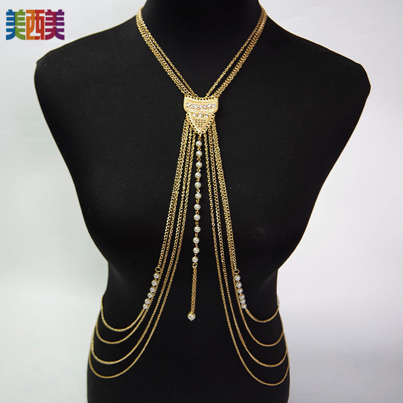 Jewelry Chest Chain Body Chain Bikini Tassel Body
