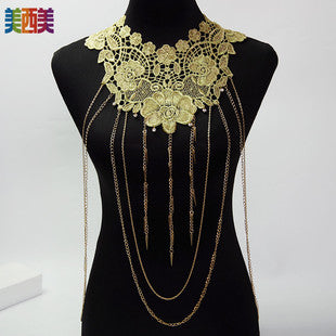 Chest Chain Body Chain White K Necklace Exaggerated