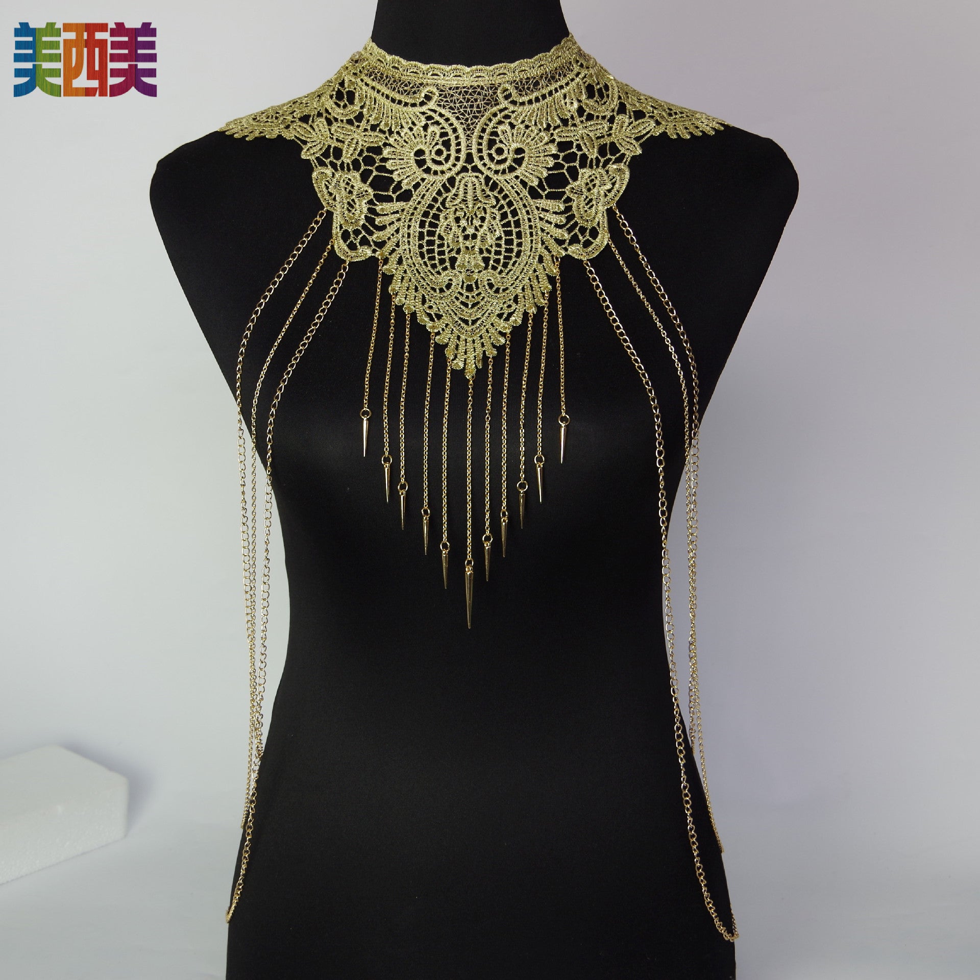 Jewelry Body Chain Jewelry Gold Lace Multi Layer