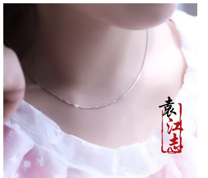 Silver Necklace Ladies Clavosin Chain Simple Pendant Chain