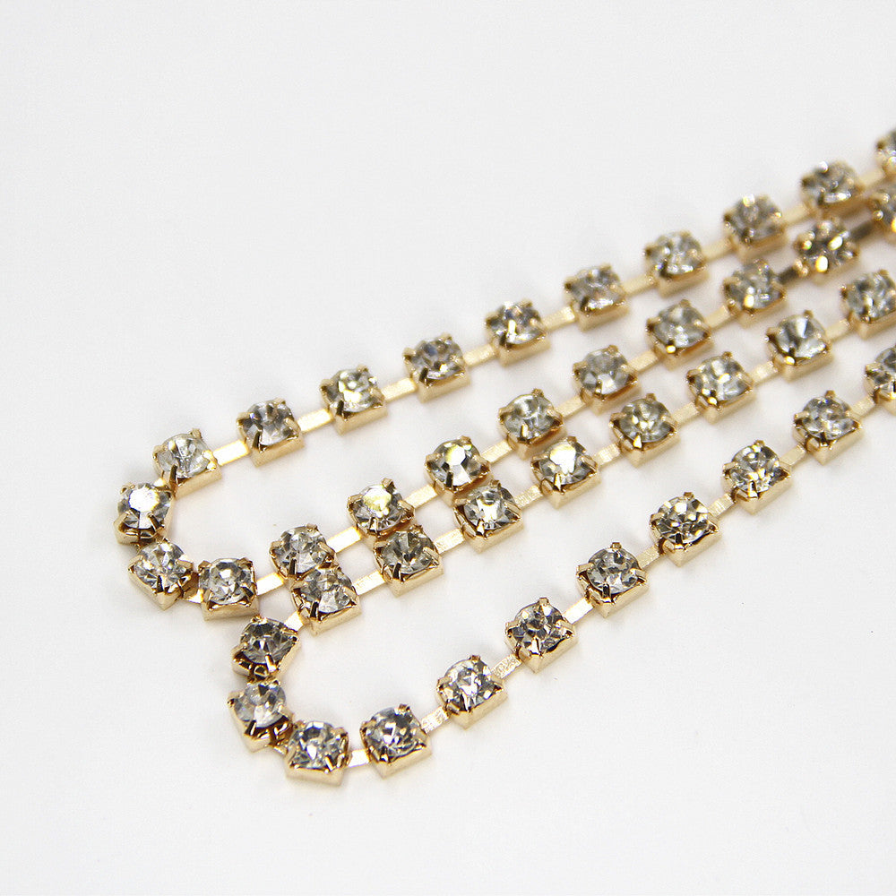 Metal Diamond Long Body Chain Necklace Female Bikini