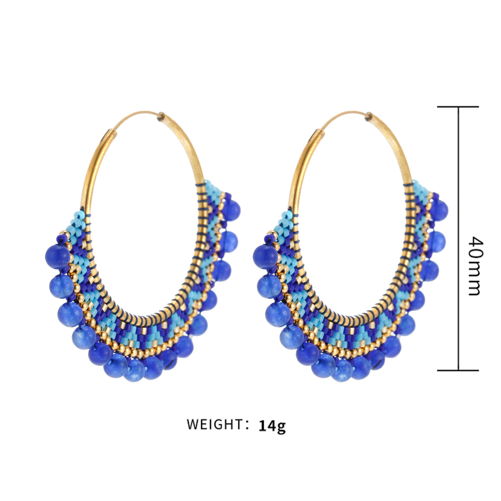 Custom Handmade Bohemian Simple Design Dark Blue Miyuki