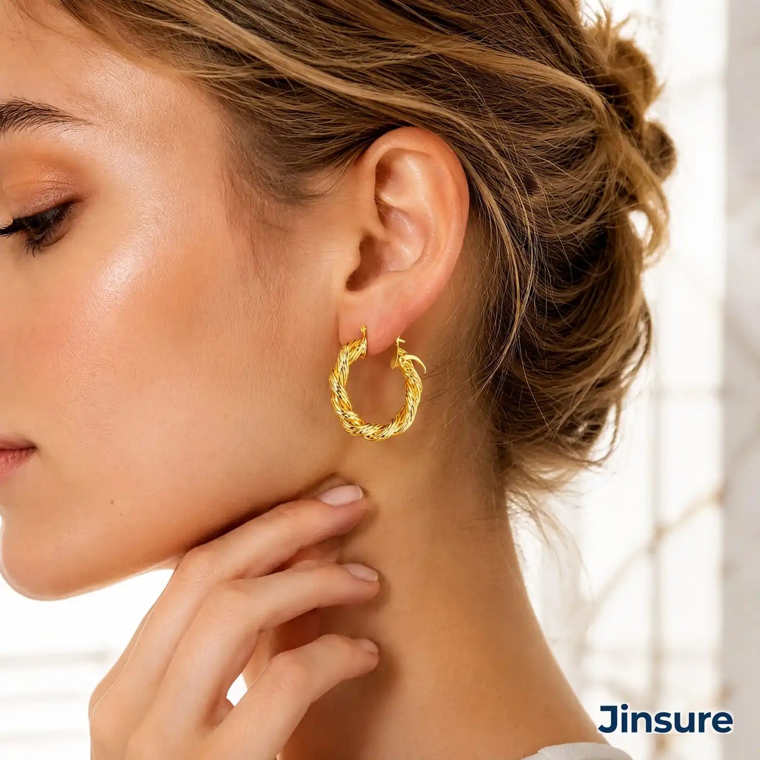 Twisted Design Hoop Earrings Classic Unisex Everyday Jewelry