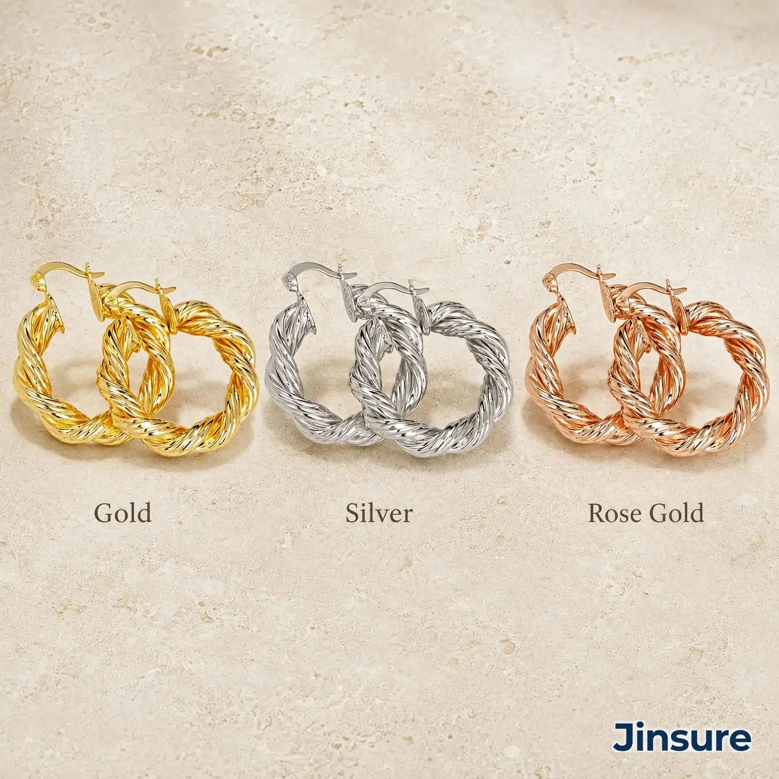 Twisted Design Hoop Earrings Classic Unisex Everyday Jewelry