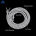 Men'S Tennis Chain Solid Silver Iced Out 2Mm