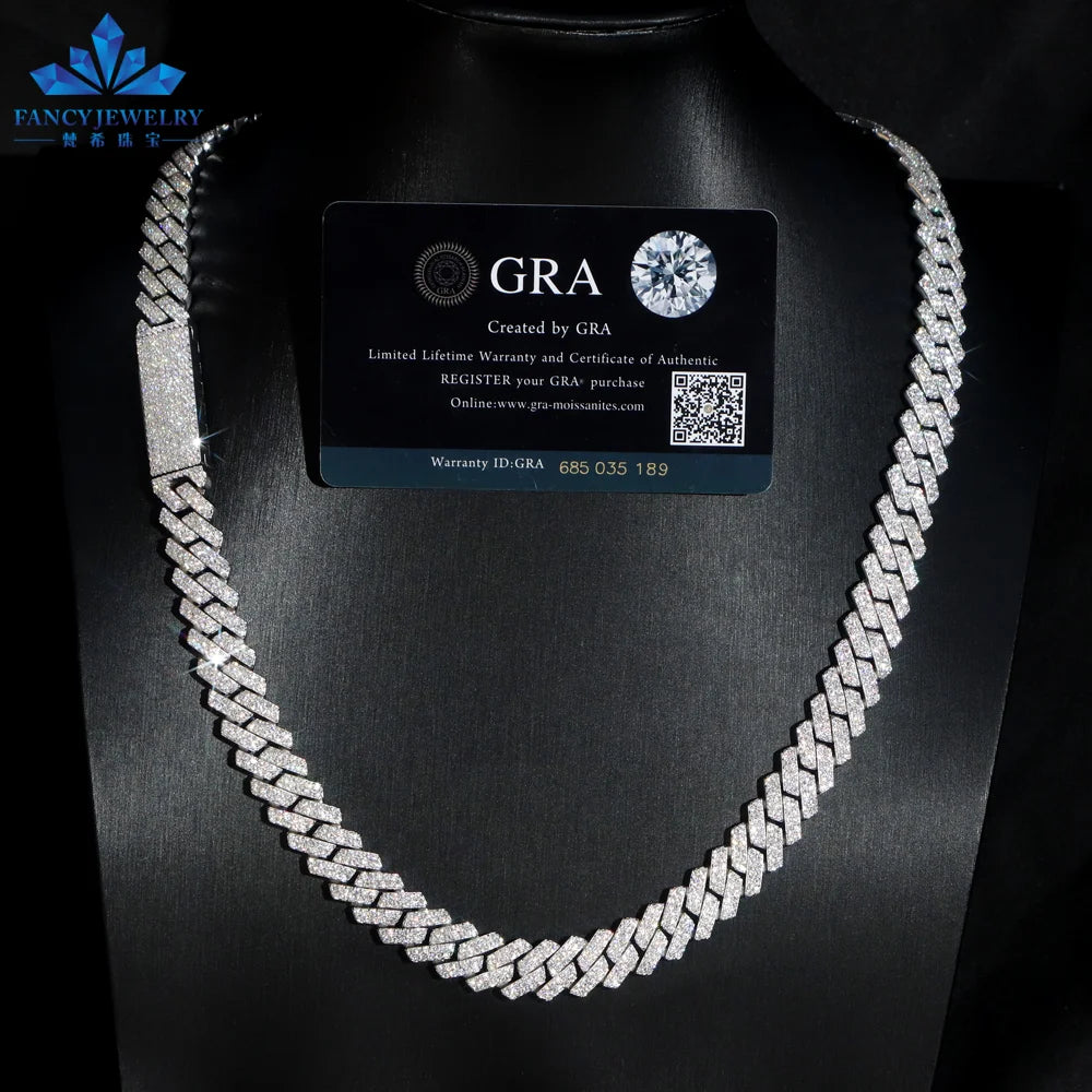 Moissanite Prong Cuban Chain 6Mm 18Mm Moissanite Cuban