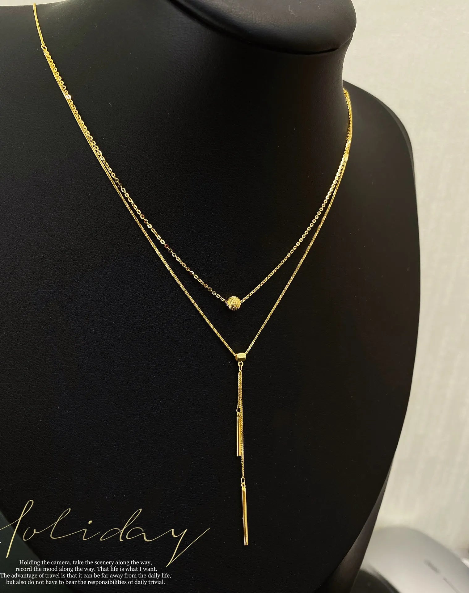 Double Layered Pure Gold Wholesale18Kt Real Gold Chains