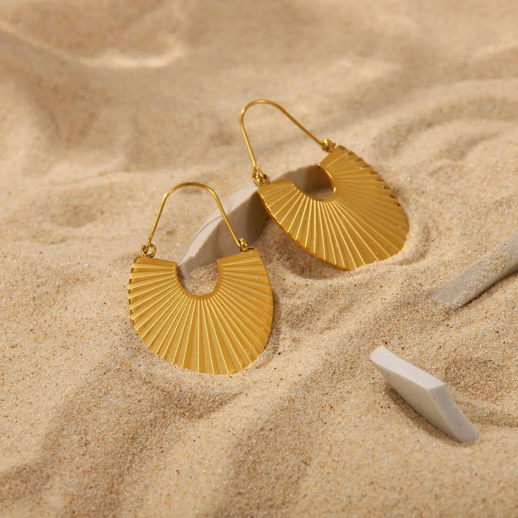 2022 African Gold Ethnic Jewelry Statement Hoop Earrings