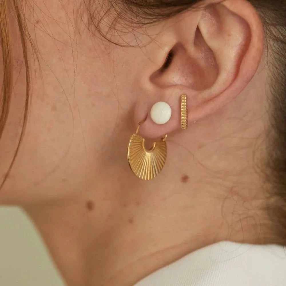 2022 African Gold Ethnic Jewelry Statement Hoop Earrings