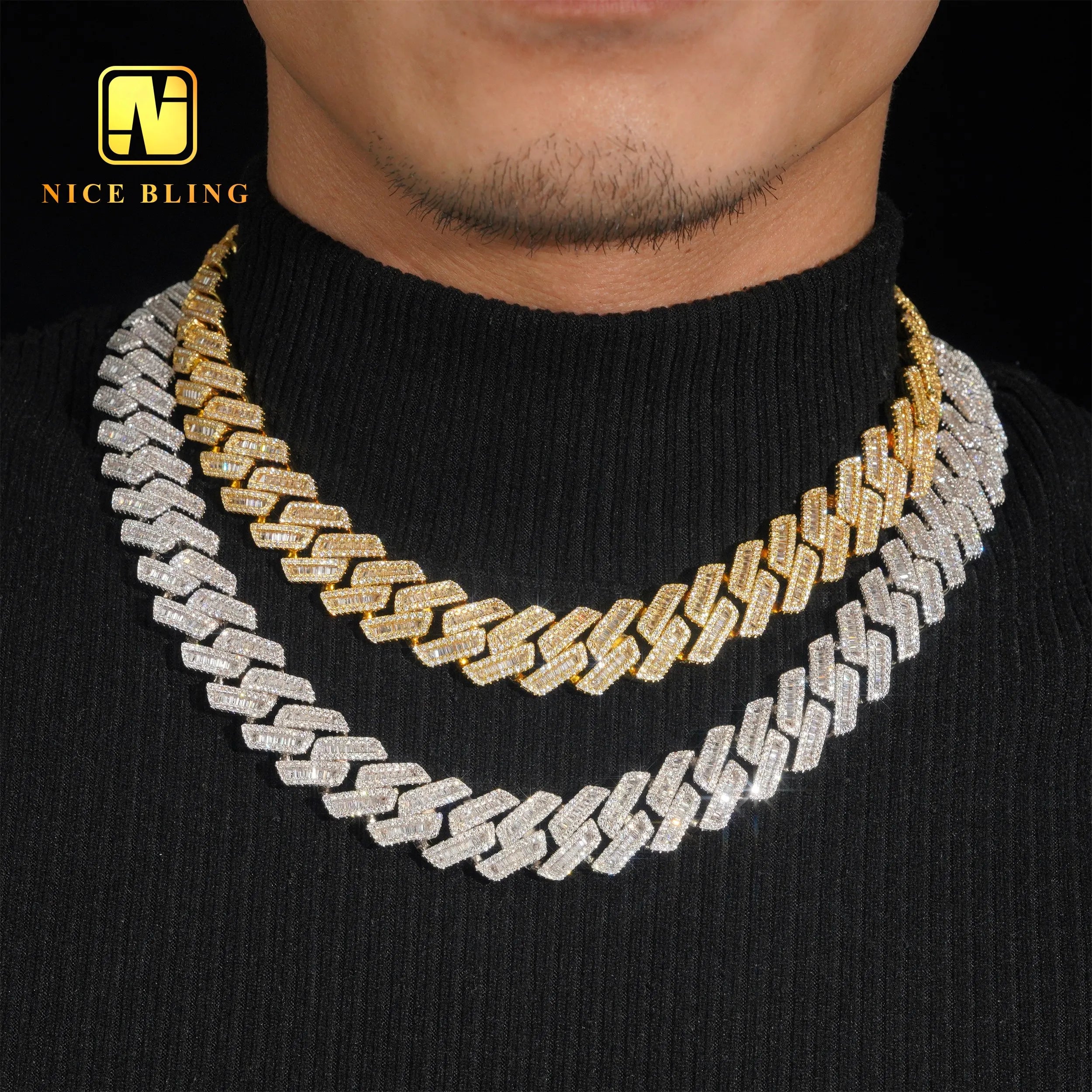 17Mm Cuban Link Chains Men Hip Hop Jewelry
