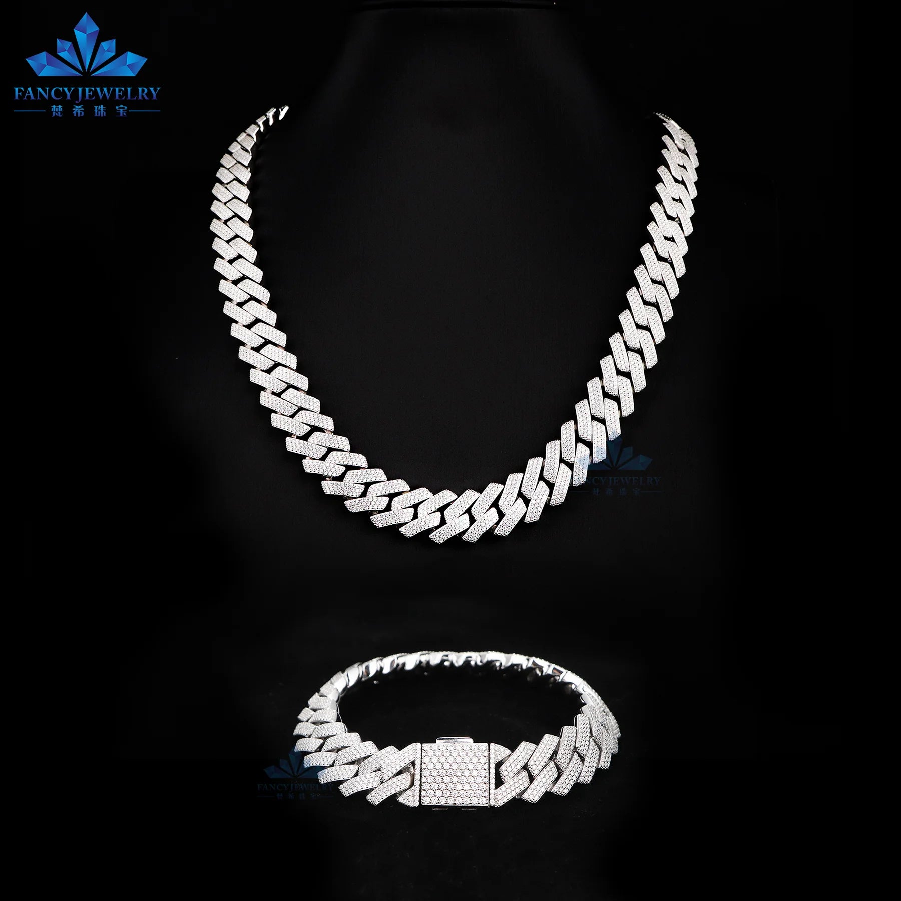 Moissanite Prong Cuban Chain 6Mm 18Mm Moissanite Cuban