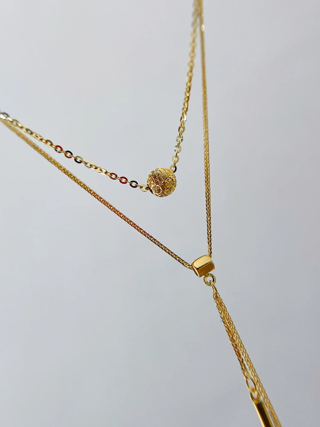 Double Layered Pure Gold Wholesale18Kt Real Gold Chains