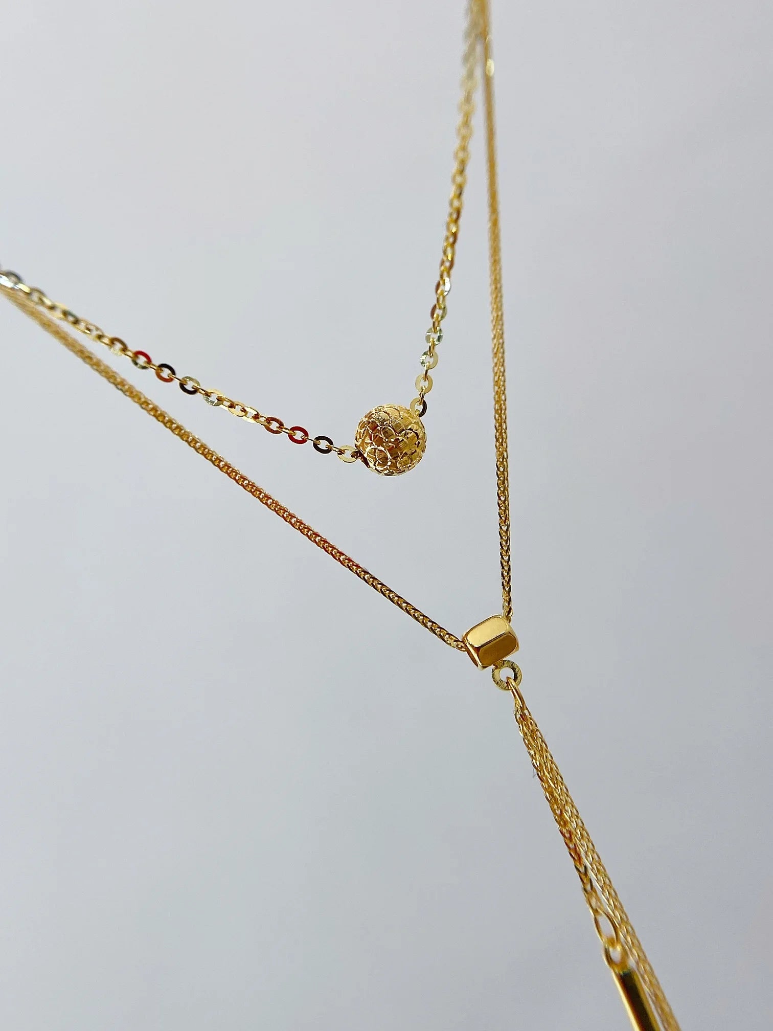 Double Layered Pure Gold Wholesale18Kt Real Gold Chains