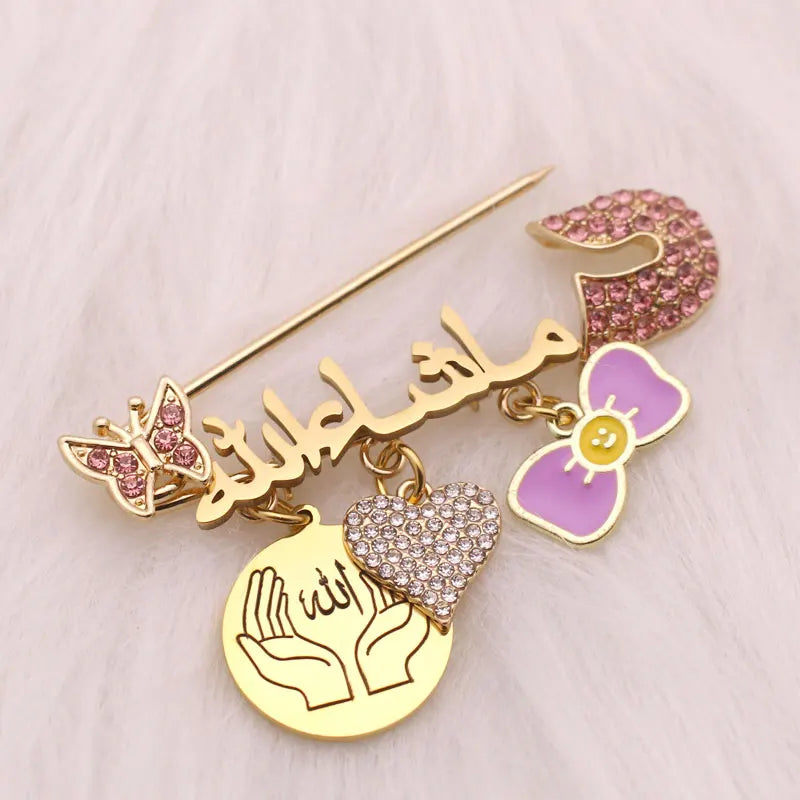 Customise English Name Allah Baby Pin Brooch Pin