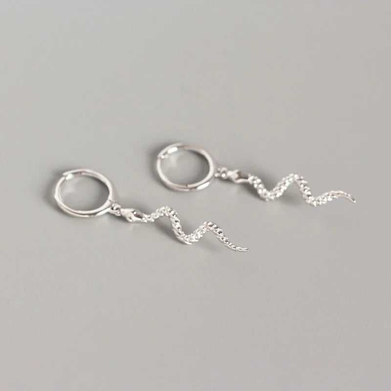 925 Sterling Silver Animal Long Snake Shape 18K