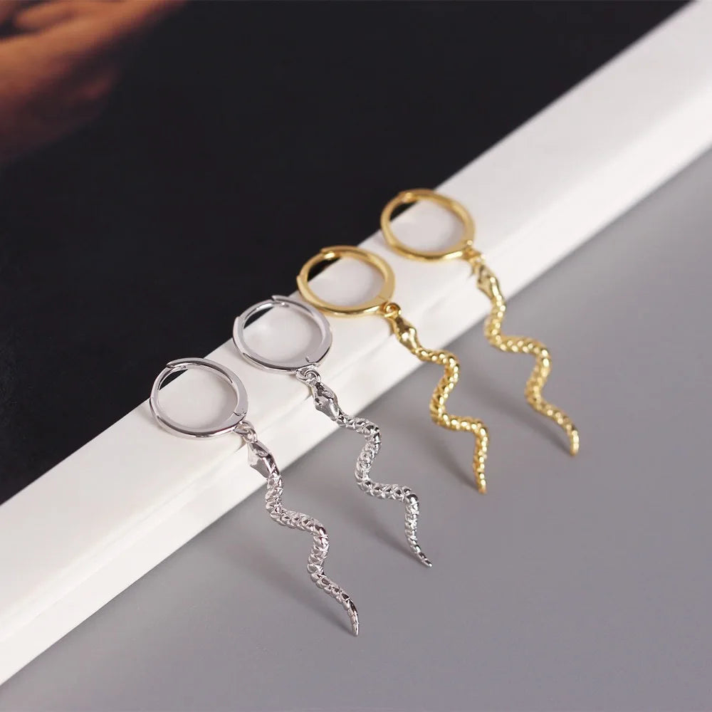 925 Sterling Silver Animal Long Snake Shape 18K