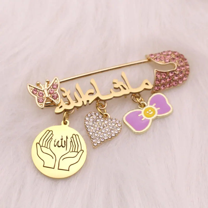 Customise English Name Allah Baby Pin Brooch Pin