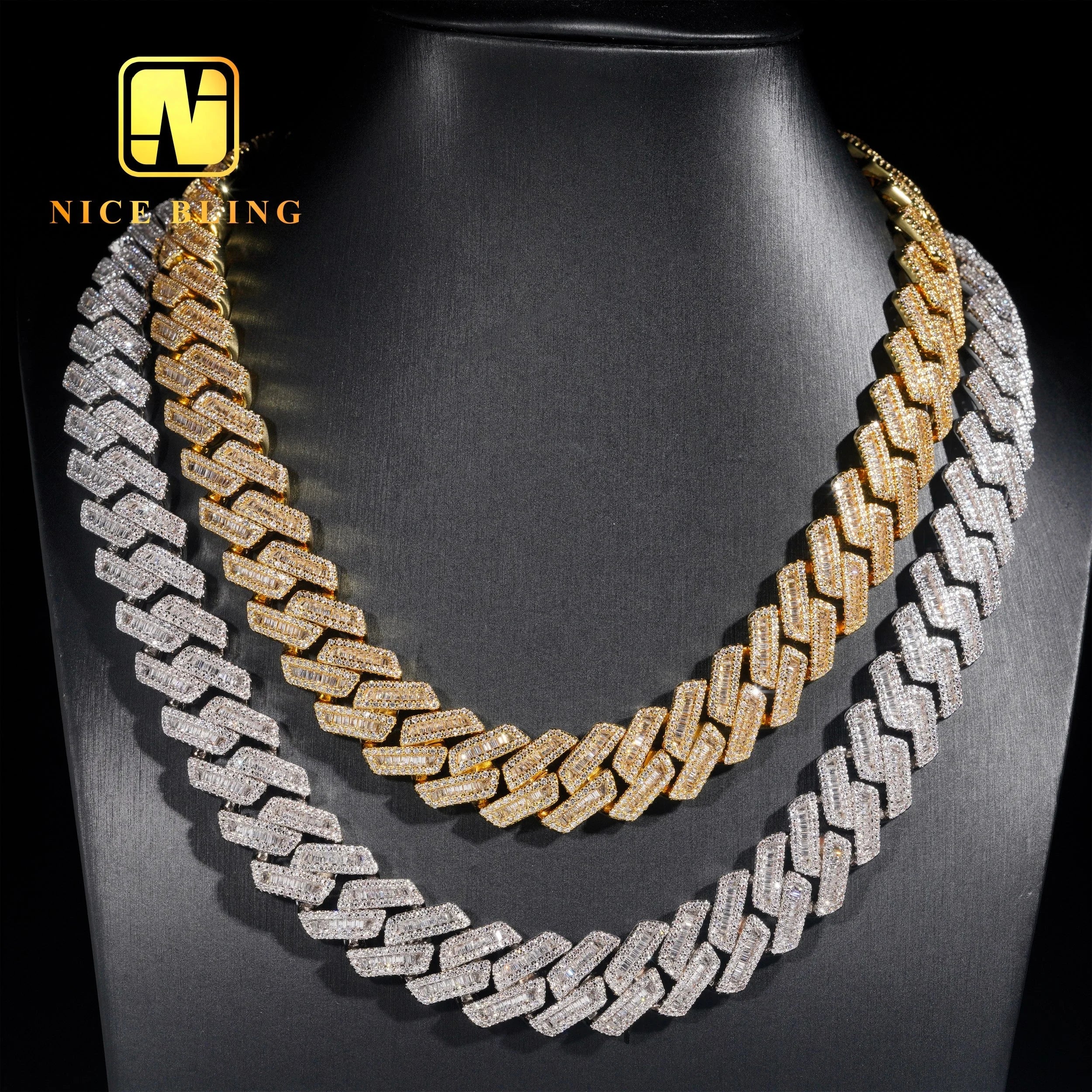 17Mm Cuban Link Chains Men Hip Hop Jewelry