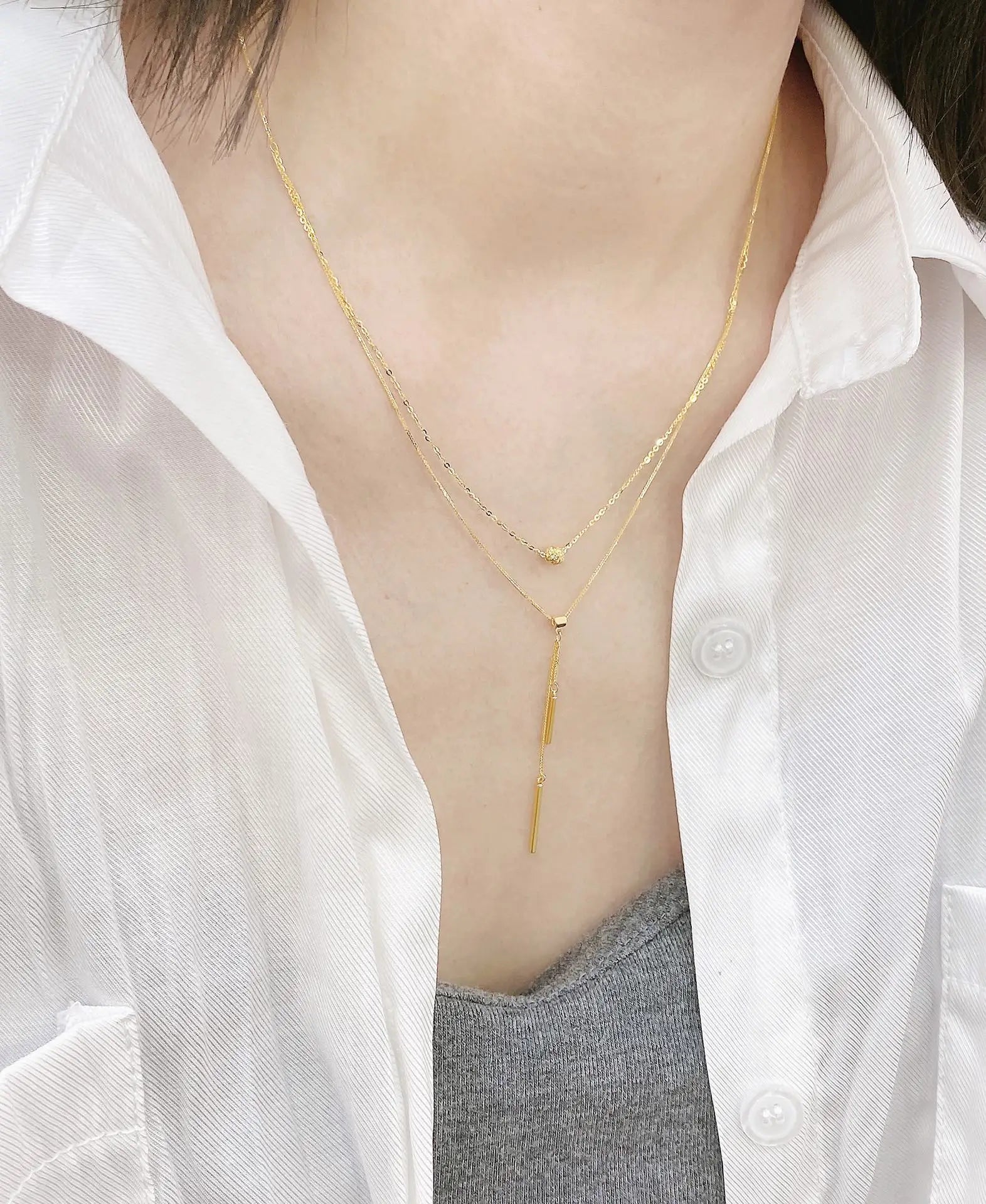 Double Layered Pure Gold Wholesale18Kt Real Gold Chains