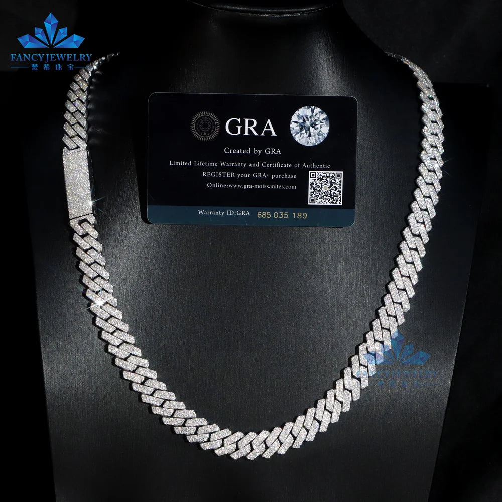 Moissanite Prong Cuban Chain 6Mm 18Mm Moissanite Cuban