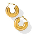 Minimalist 18K Gold Plated Stainless Steel C Shaped