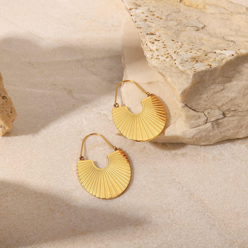 2022 African Gold Ethnic Jewelry Statement Hoop Earrings