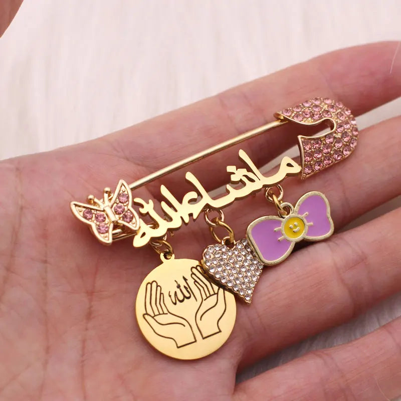 Customise English Name Allah Baby Pin Brooch Pin