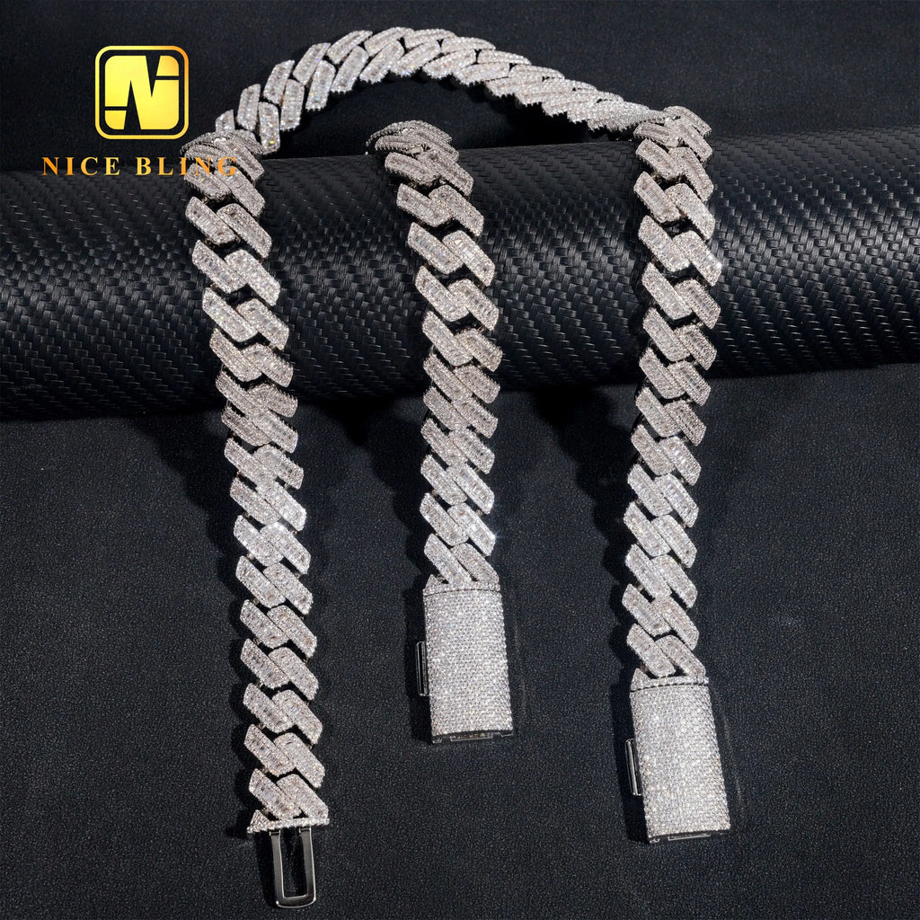 17Mm Cuban Link Chains Men Hip Hop Jewelry