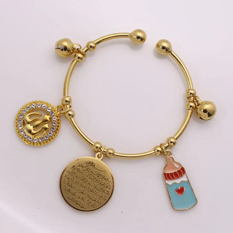 Islam Ayatul Kursi Allah Copper Baby Child Bangles