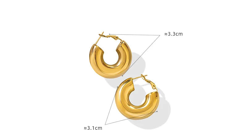 Minimalist 18K Gold Plated Stainless Steel C Shaped