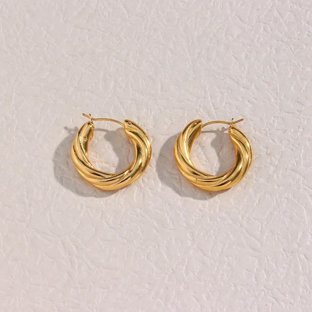 Earrings Hoops Twist Geometric Hoop Earrings Chunky Earrings