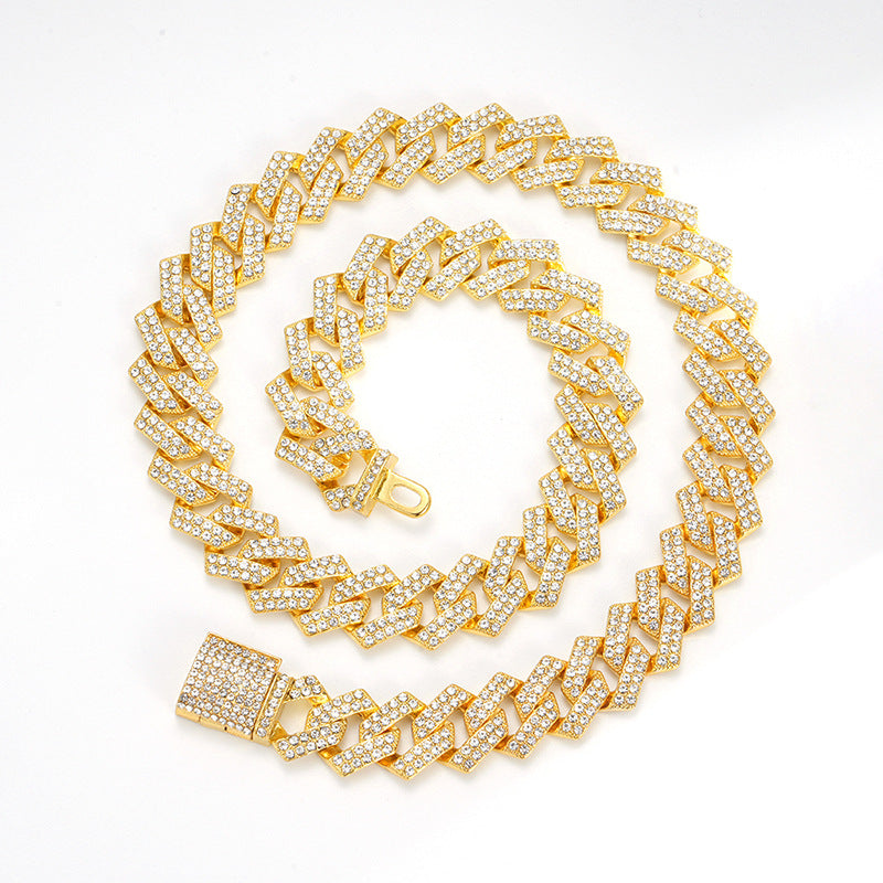 Xindi Popular Men'S Necklace 15Mm Exaggerated Diamond Geometric