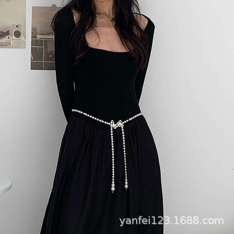 Women'S Chanel Style Butterfly Waist Chain Ins Korean