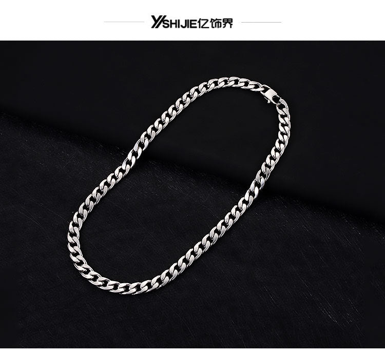 Versatile Basic Cuban Chain Titanium Steel Necklace German