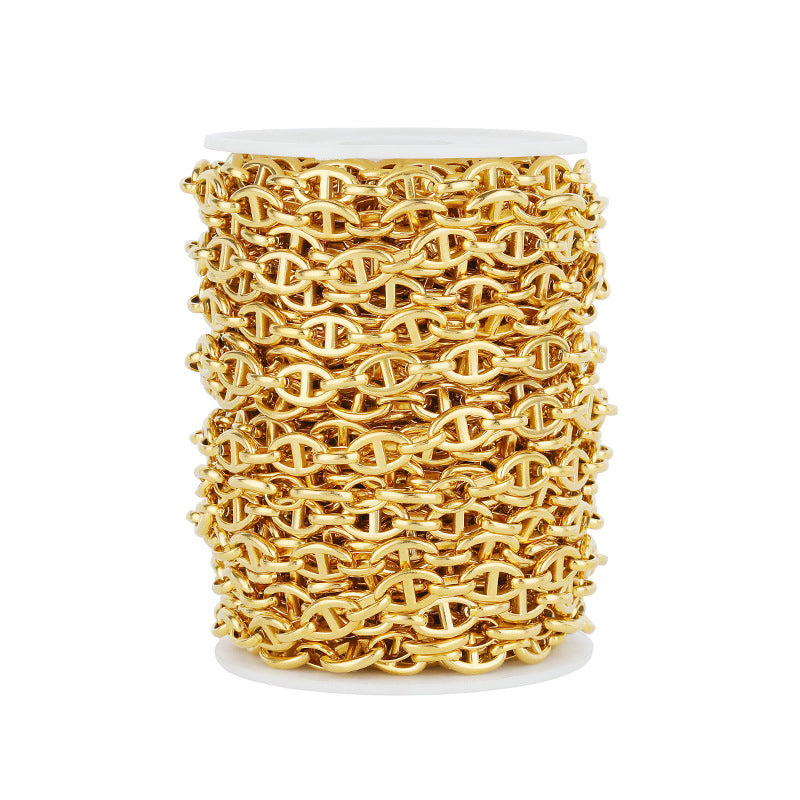8Mm Stainless Steel Japanese Chain Bold Pig Nose