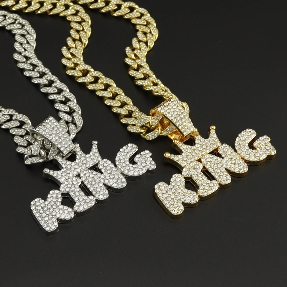 Ins Tiktok Hip Hop Alloy Necklace With Diamond