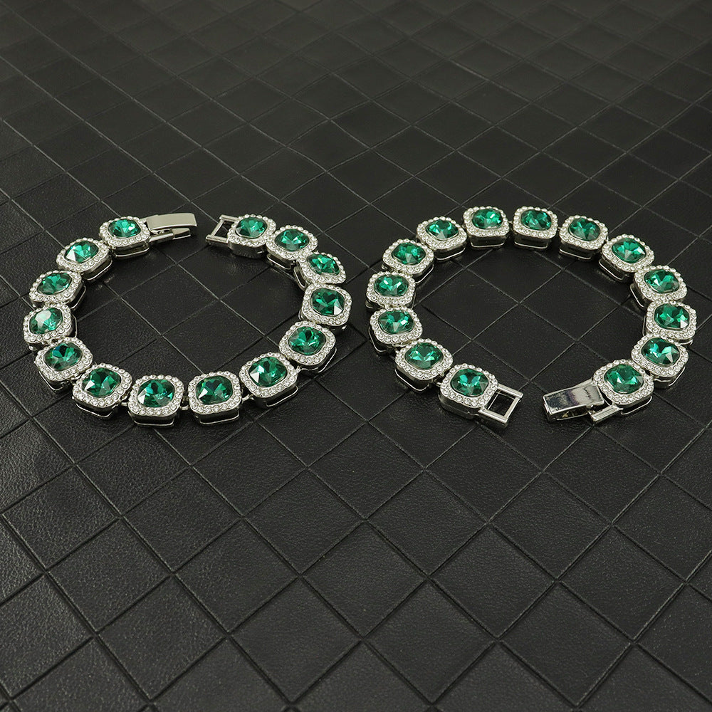 Hip Hop Style Green Diamond Ice Sugar Cuban
