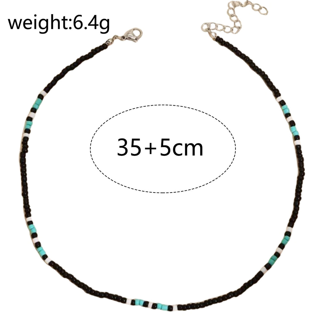 Jewelry Personalized Mixed Colorful Rice Bead Clavicle Necklace