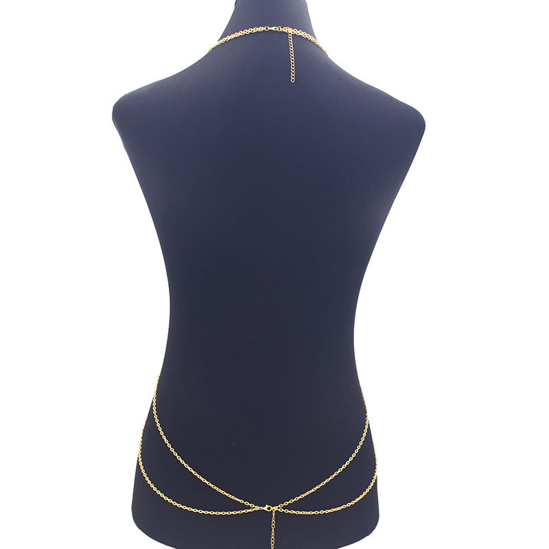 Metal Geometric Body Chain Women'S Bikini Summer Beach