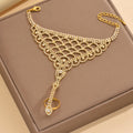 Rhinestone Mesh Bracelet Women'S Personalized Hollow Zircon Finger