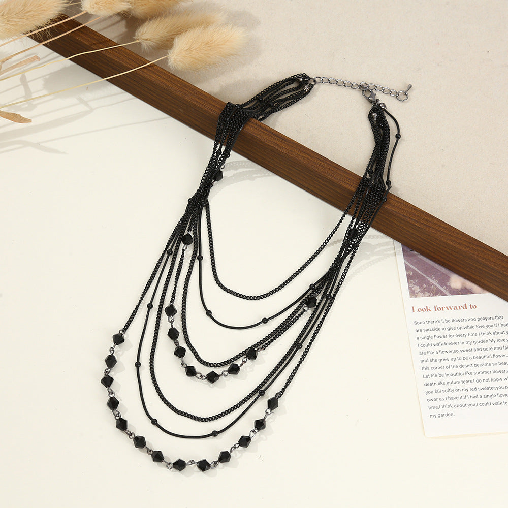 Multi Layer Trendyy Versatile Inlaid With Rhinestones Autumn